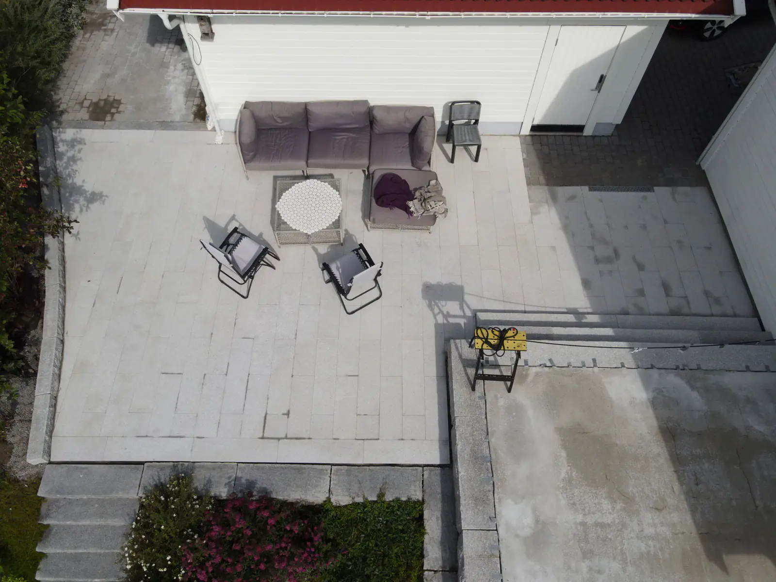 Terrasse i belegningsstein