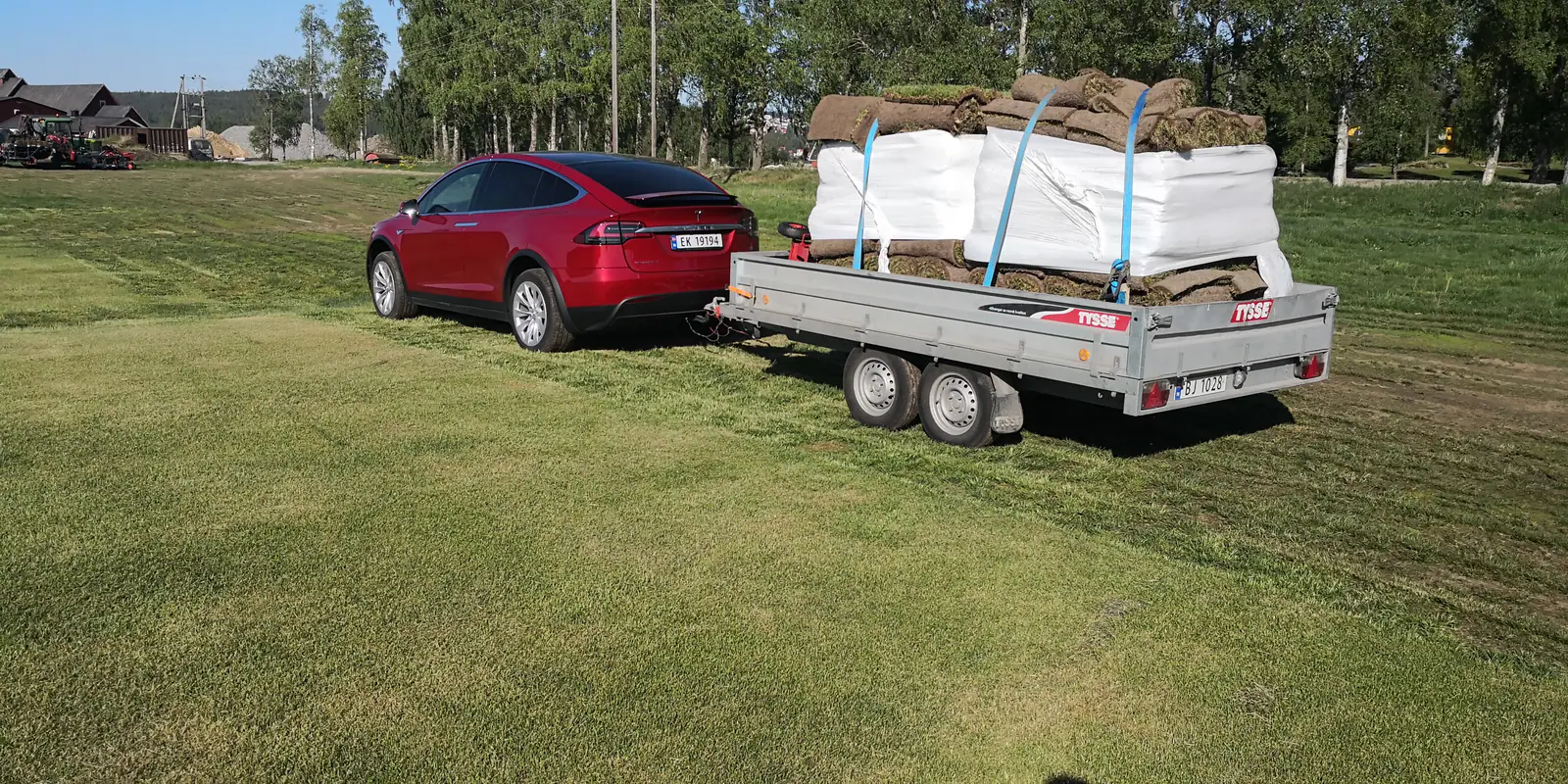 Levering av rulleplen på henger